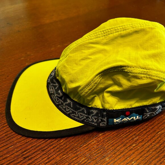 KAVU Strapcap Trail Running Hat Small Yellow/Blue - Picture 1 of 3